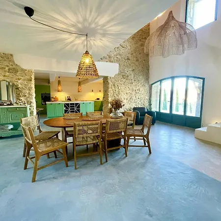 Tatil Evi Stone With Pool Between Uzes And Avignon Tresques