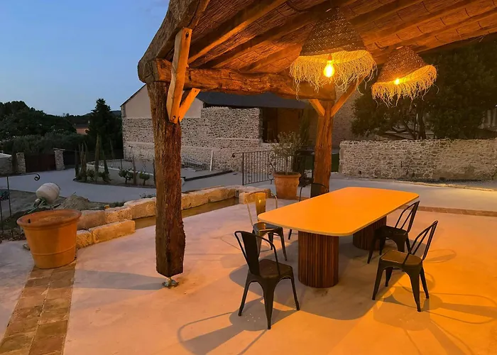 度假居 Stone With Pool Between Uzes And Avignon Tresques